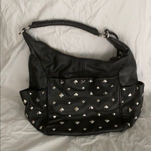 DVF studded black leather handbag